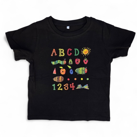 Other - Colorful ABCD Graphic Black T-Shirt